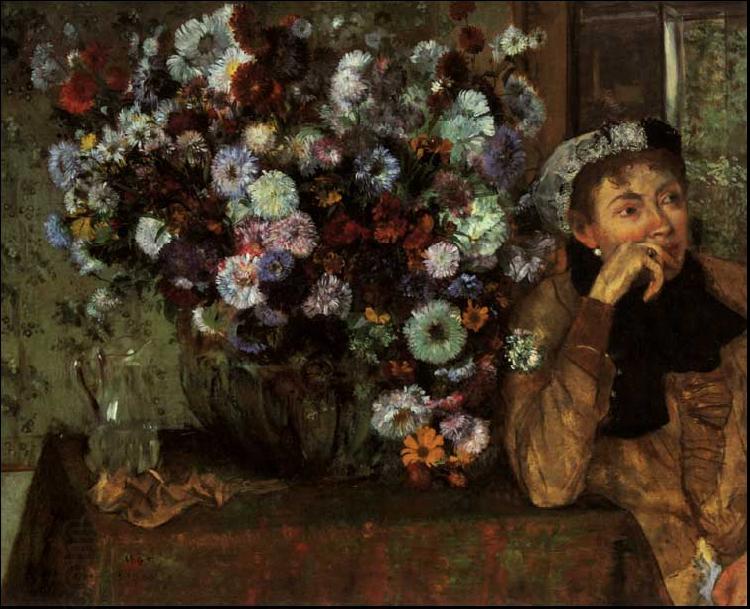 Edgar Degas Madame Valpincon with Chrysanthemums China oil painting art